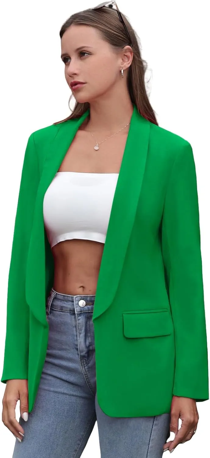 Womens Casual Blazers Open Front Long Sleeve Fashion Suit Jacket Work Office Suit 2025 Spring Fall Trendy