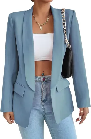 Womens Casual Blazers Open Front Long Sleeve Fashion Suit Jacket Work Office Suit 2025 Spring Fall Trendy