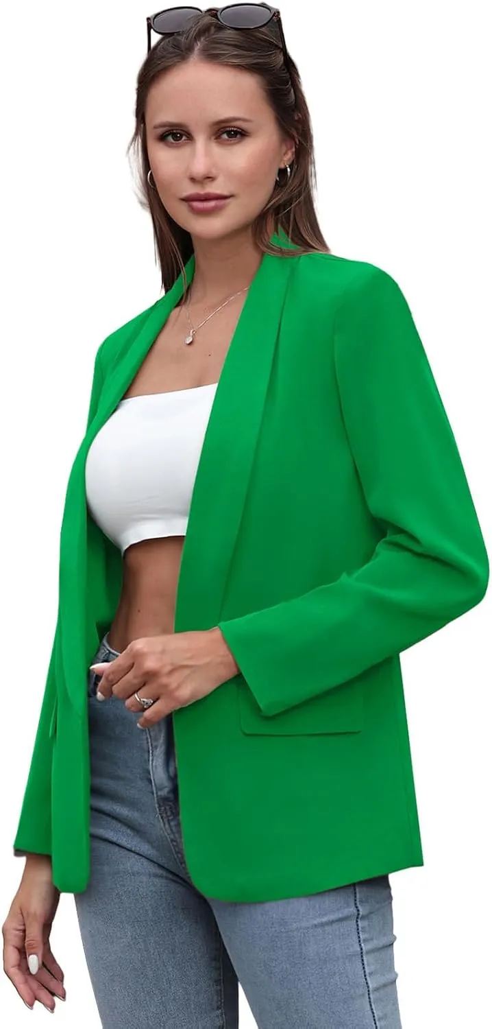 Womens Casual Blazers Open Front Long Sleeve Fashion Suit Jacket Work Office Suit 2025 Spring Fall Trendy