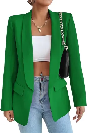 Womens Casual Blazers Open Front Long Sleeve Fashion Suit Jacket Work Office Suit 2025 Spring Fall Trendy