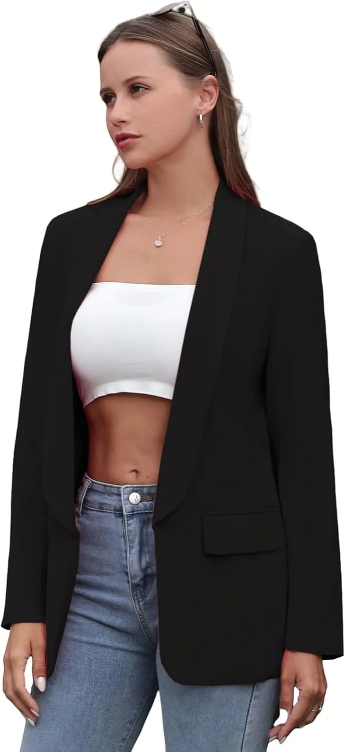Womens Casual Blazers Open Front Long Sleeve Fashion Suit Jacket Work Office Suit 2025 Spring Fall Trendy