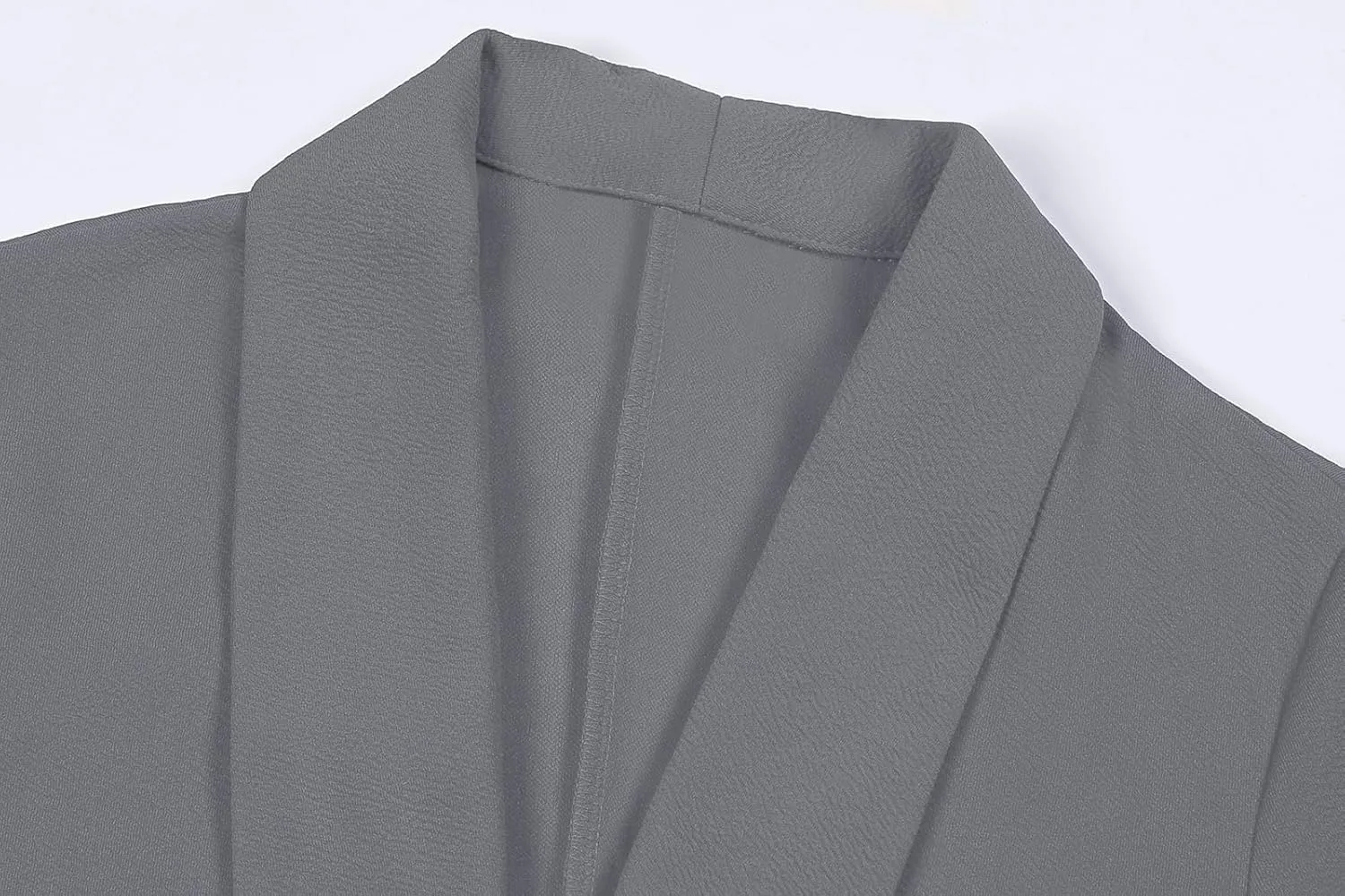 Women's Casual Open Front Blazers Shawl Lapel Ruched 3/4 Sleeve Office Lightweight Blazer Jackets with Pockets