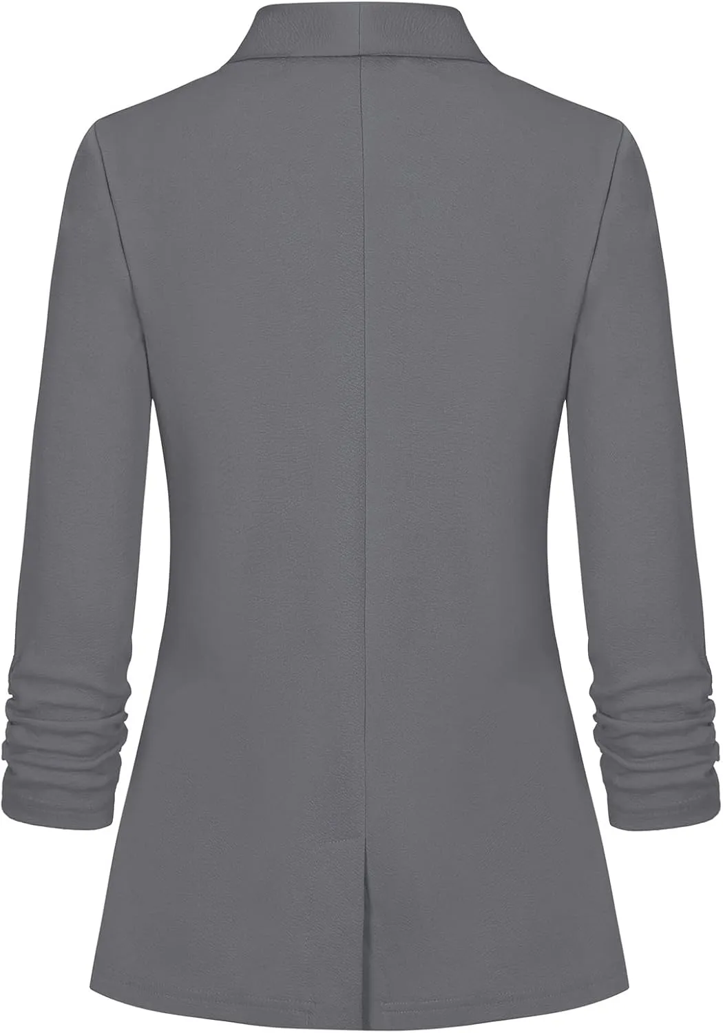 Women's Casual Open Front Blazers Shawl Lapel Ruched 3/4 Sleeve Office Lightweight Blazer Jackets with Pockets