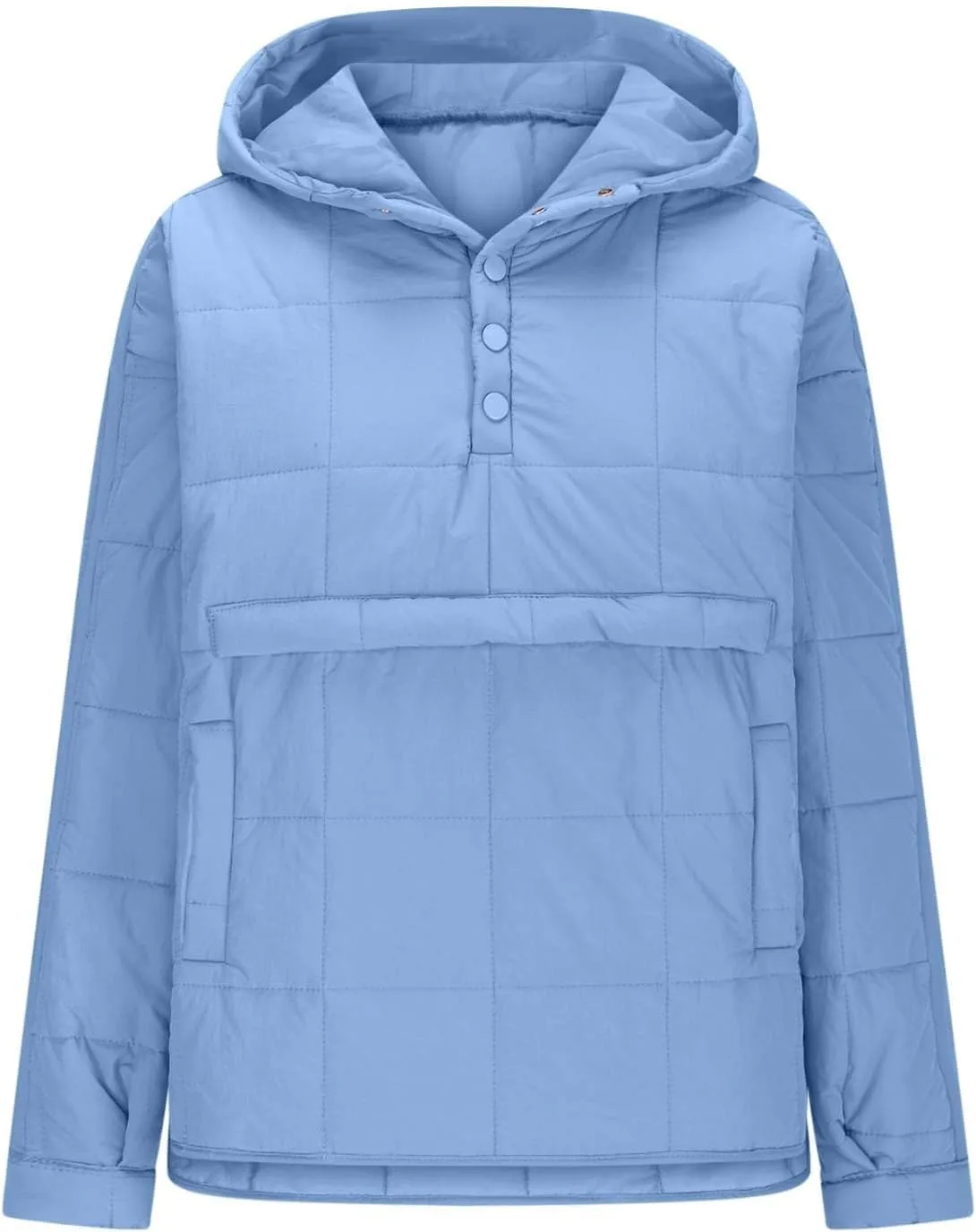 Womens Down Pullover Jacket Oversized Hoodies, Lightweight Winter Warm Pullover Outwear Down Pullover with Pockets