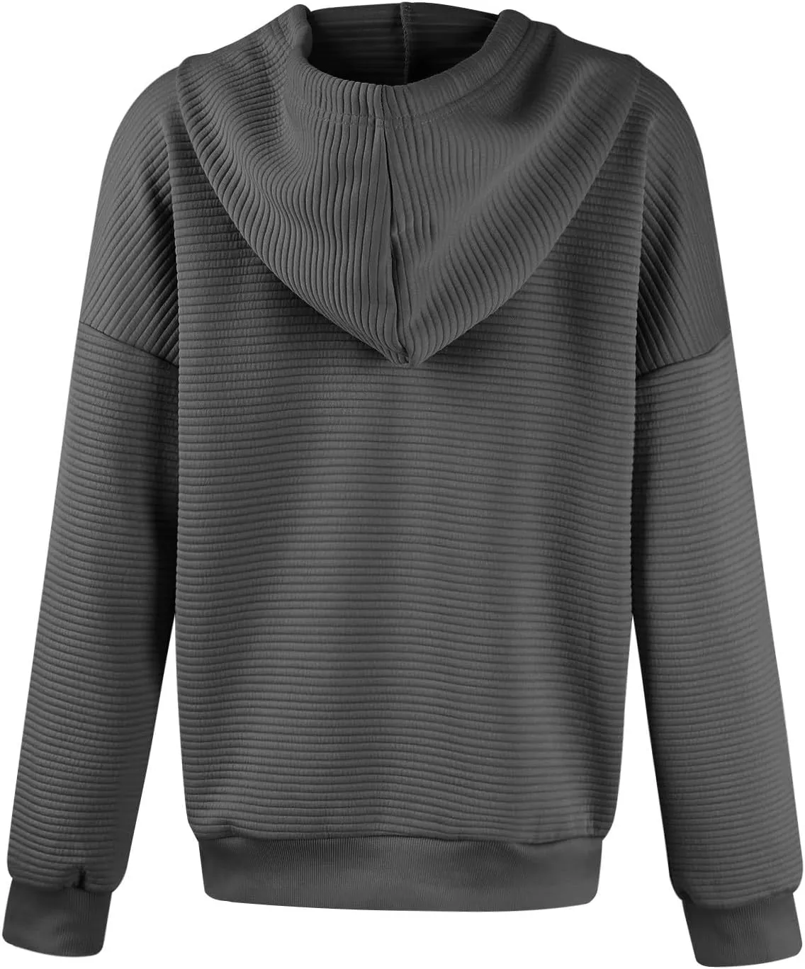 Womens Full Zip Up Hoodie Loose Fit Hooded Oversized Sweatshirt Casual Fall Long Sleeve Quilted Jackets with Pockets