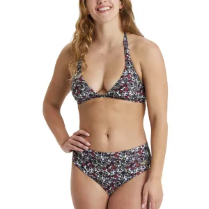 WOMEN'S HALTERNECK BIKINI ALLOVER - BURGUNDY/MULTI