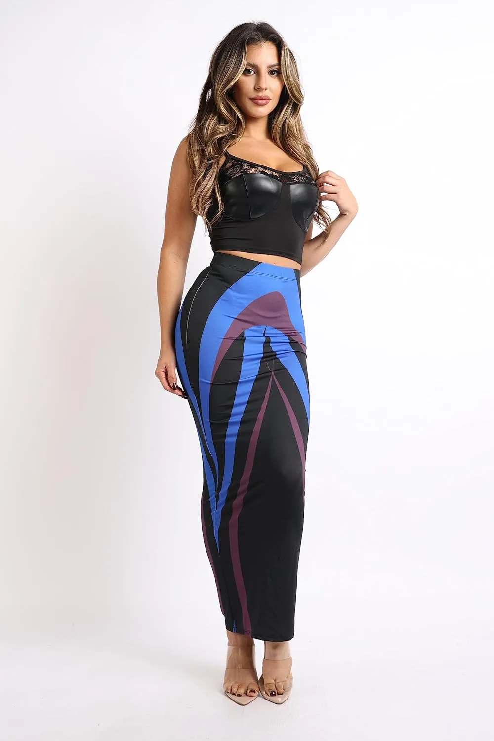 Women's High Waist Maxi Bodycon Pencil Skirt Stretchy Fabric for Comfort and Style