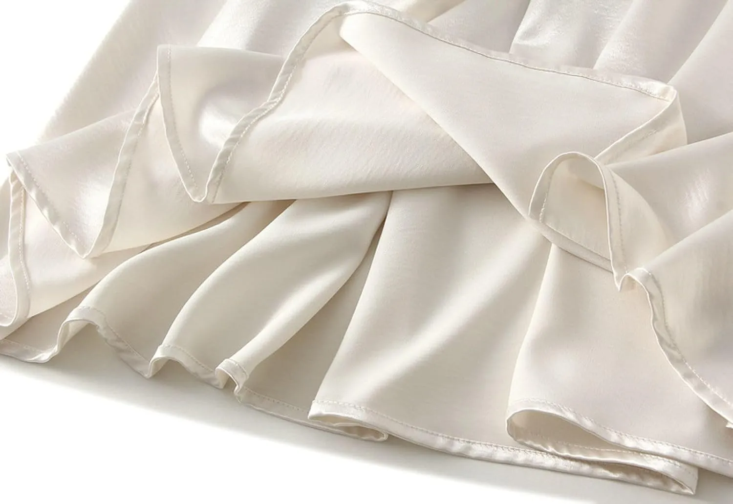 Women's High-Waisted Satin A-Line Pleated Skirt Midi Summer Skirt for Wedding Guest Office Party Casual Outfits