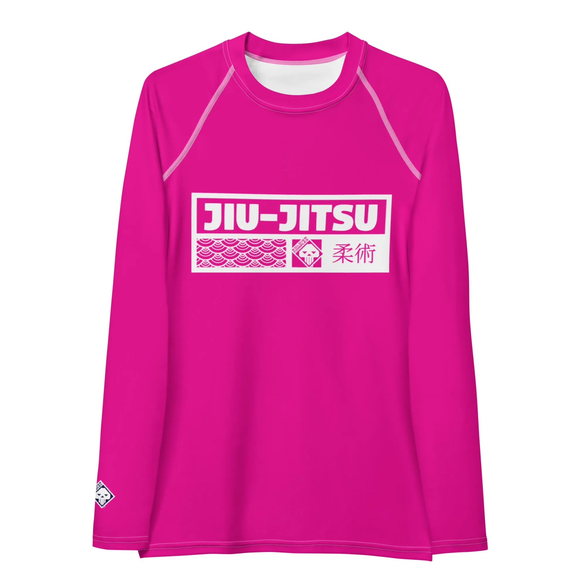 Womens Long Sleeve BJJ Rash Guard - Jiu-Jitsu 003 - Hollywood Cerise