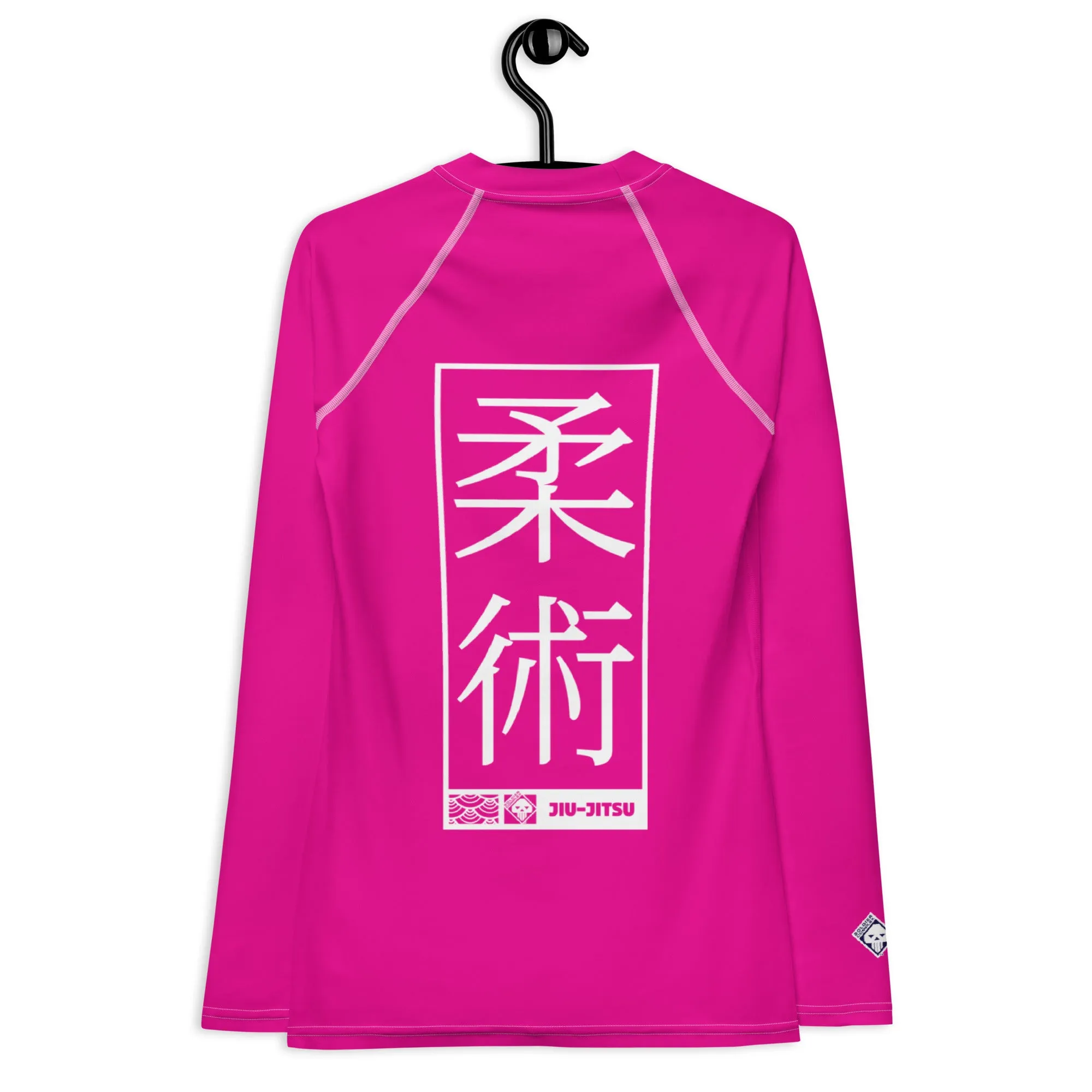 Womens Long Sleeve BJJ Rash Guard - Jiu-Jitsu 003 - Hollywood Cerise