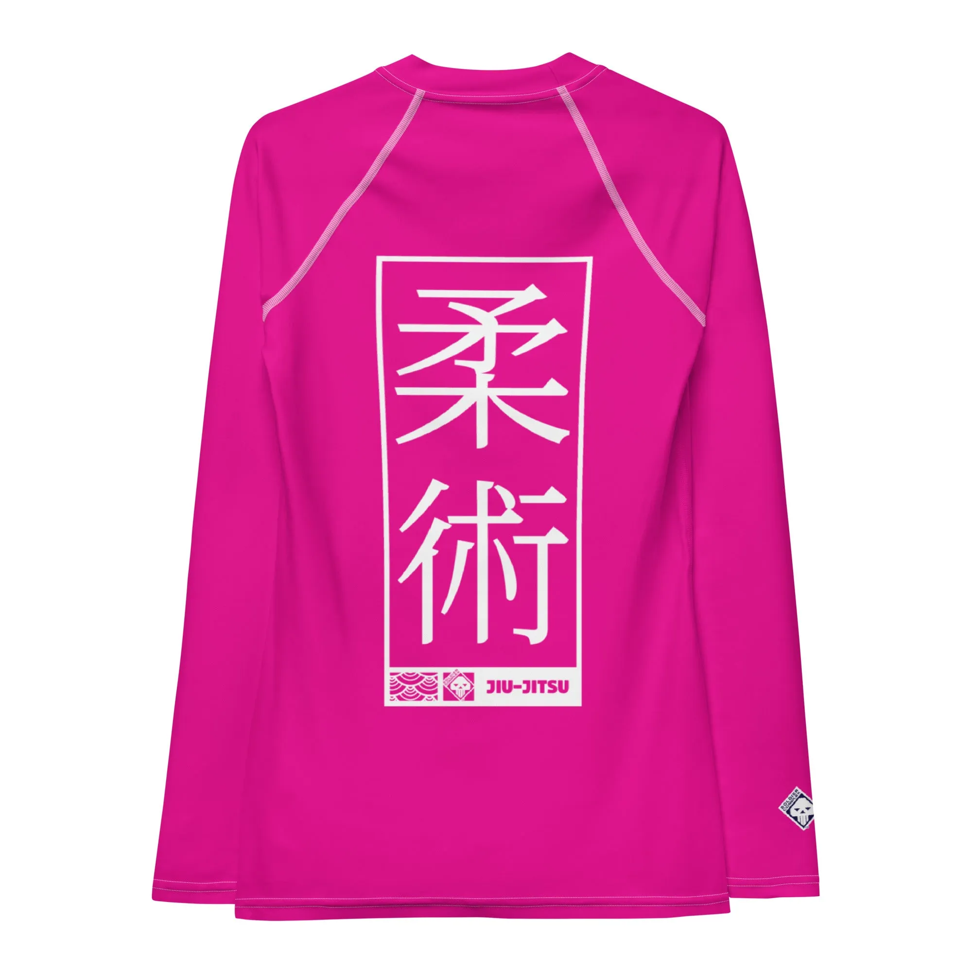 Womens Long Sleeve BJJ Rash Guard - Jiu-Jitsu 003 - Hollywood Cerise