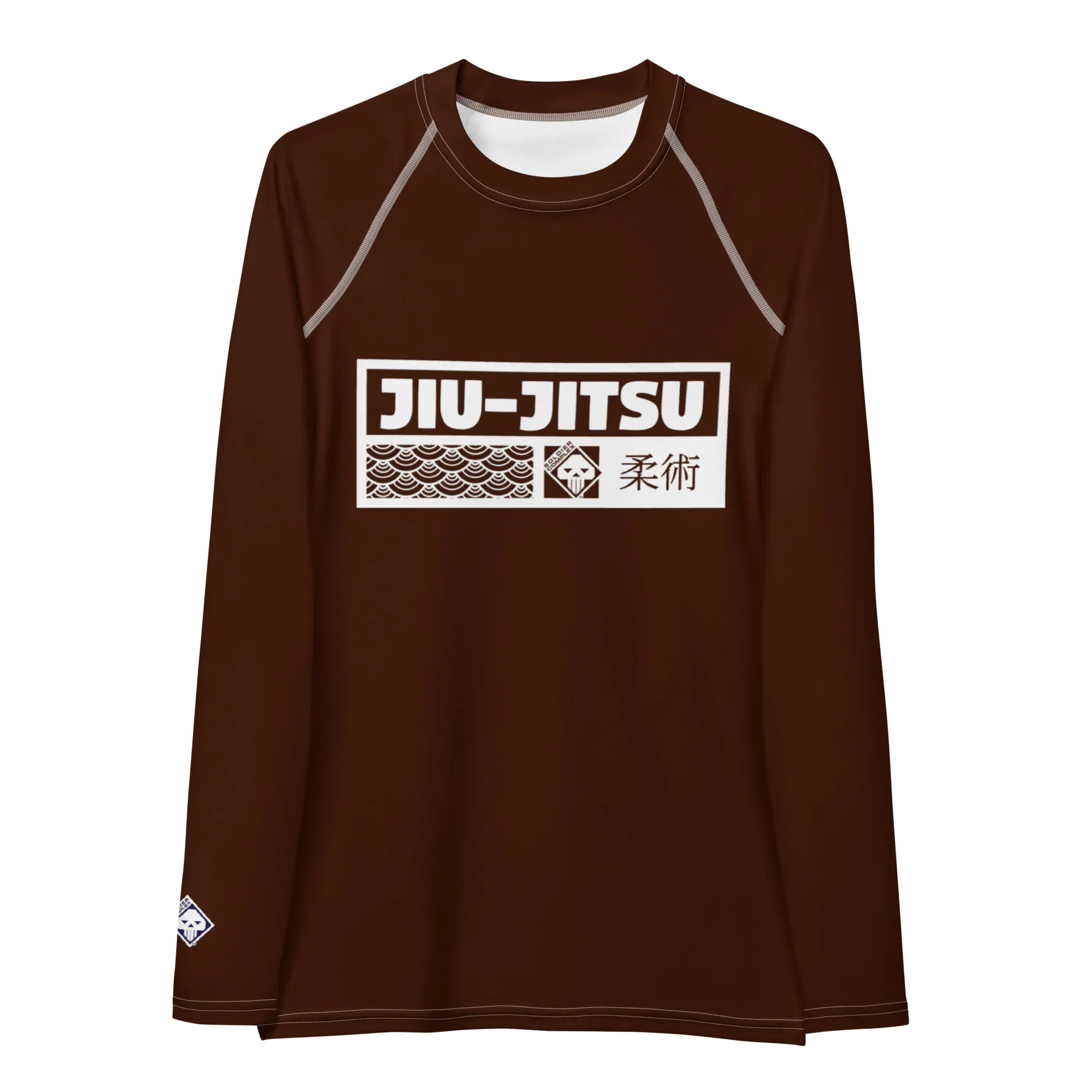 Womens Long Sleeve BJJ Rash Guard - Jiu-Jitsu 006 - Chocolate