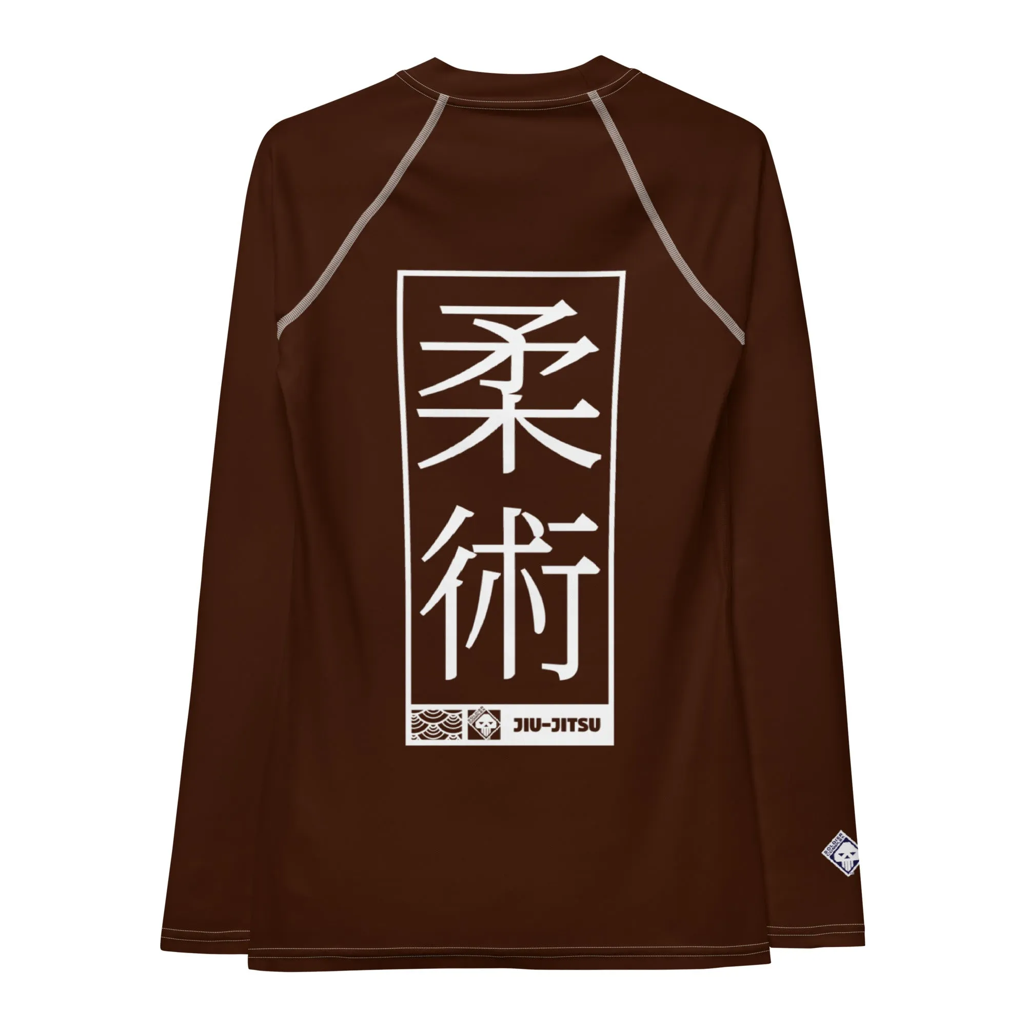 Womens Long Sleeve BJJ Rash Guard - Jiu-Jitsu 006 - Chocolate