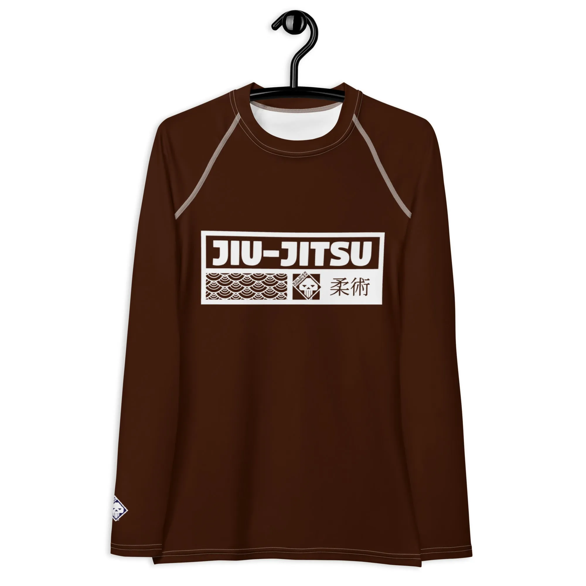Womens Long Sleeve BJJ Rash Guard - Jiu-Jitsu 006 - Chocolate
