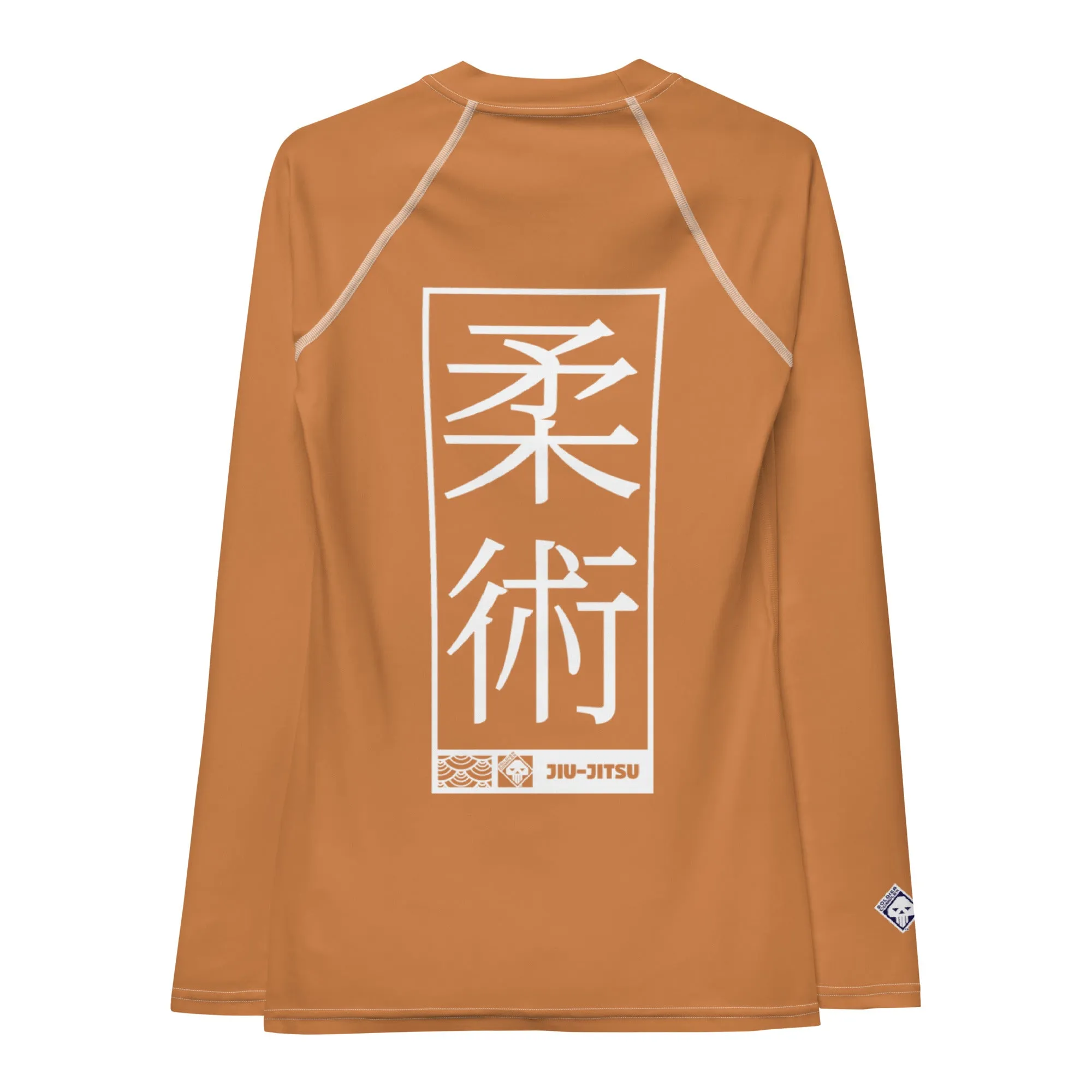 Womens Long Sleeve BJJ Rash Guard - Jiu-Jitsu 007 - Raw Sienna