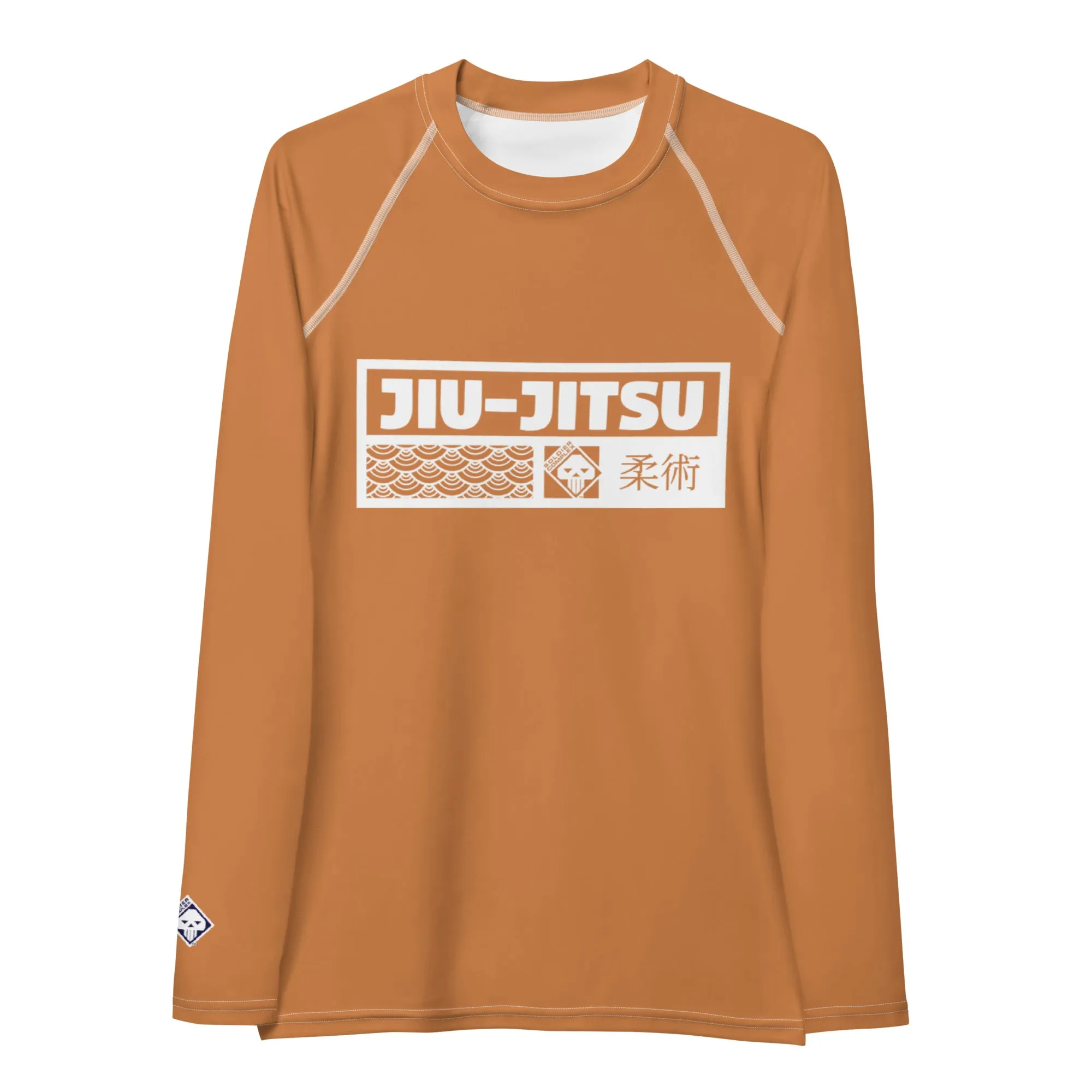 Womens Long Sleeve BJJ Rash Guard - Jiu-Jitsu 007 - Raw Sienna