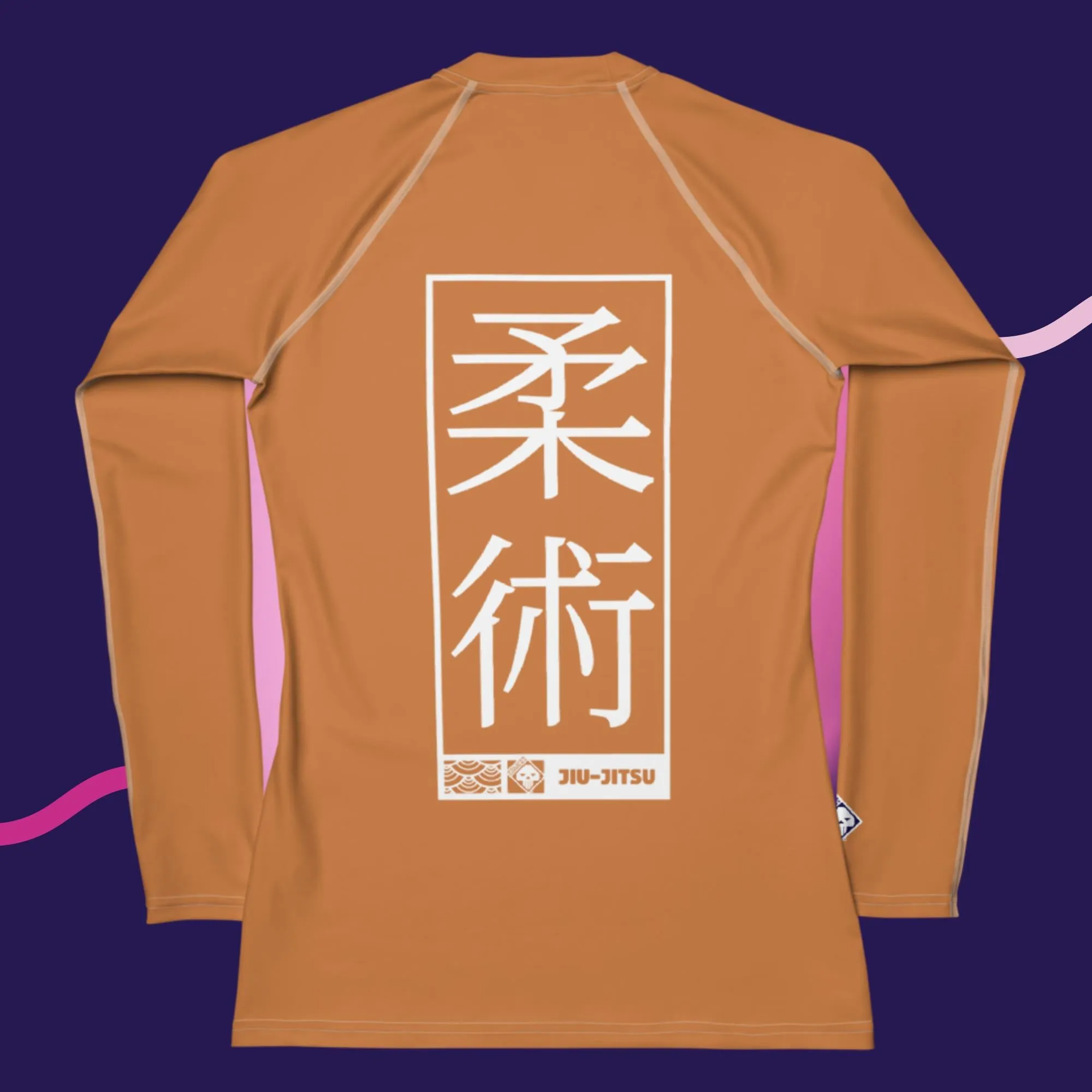 Womens Long Sleeve BJJ Rash Guard - Jiu-Jitsu 007 - Raw Sienna