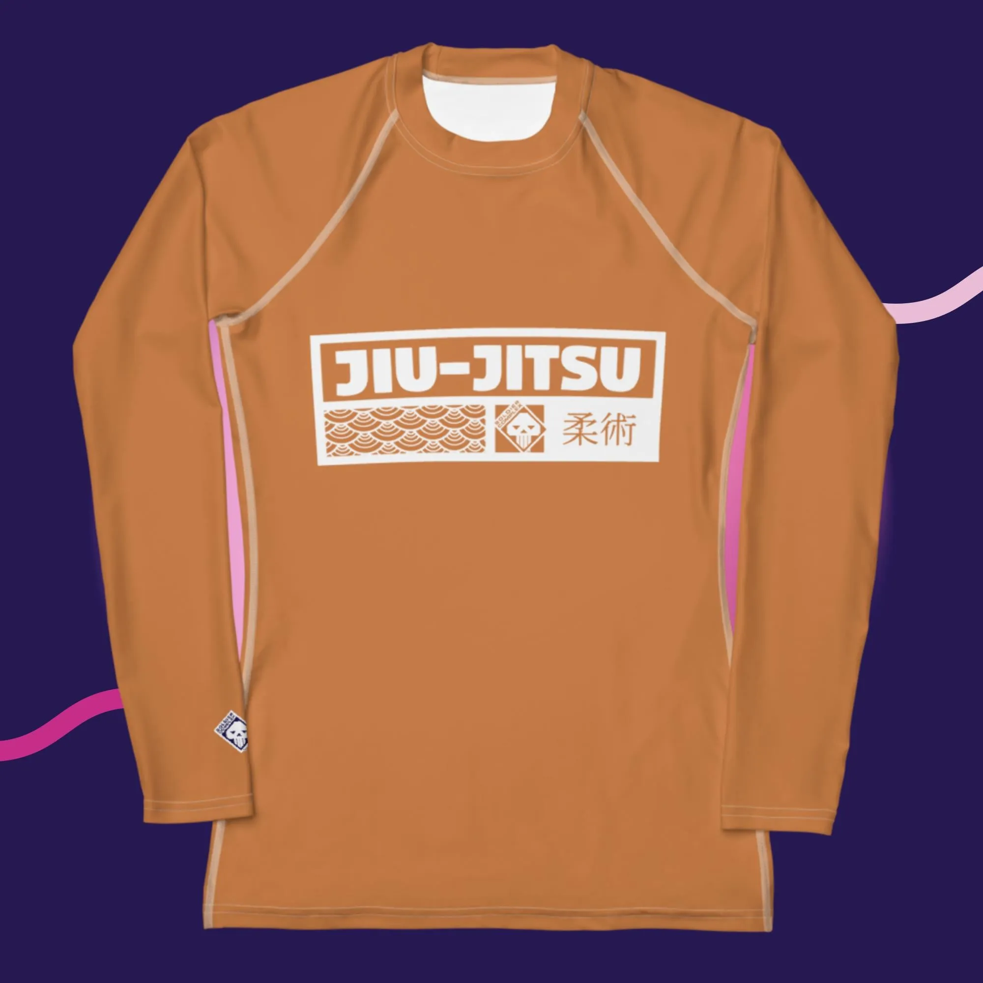Womens Long Sleeve BJJ Rash Guard - Jiu-Jitsu 007 - Raw Sienna