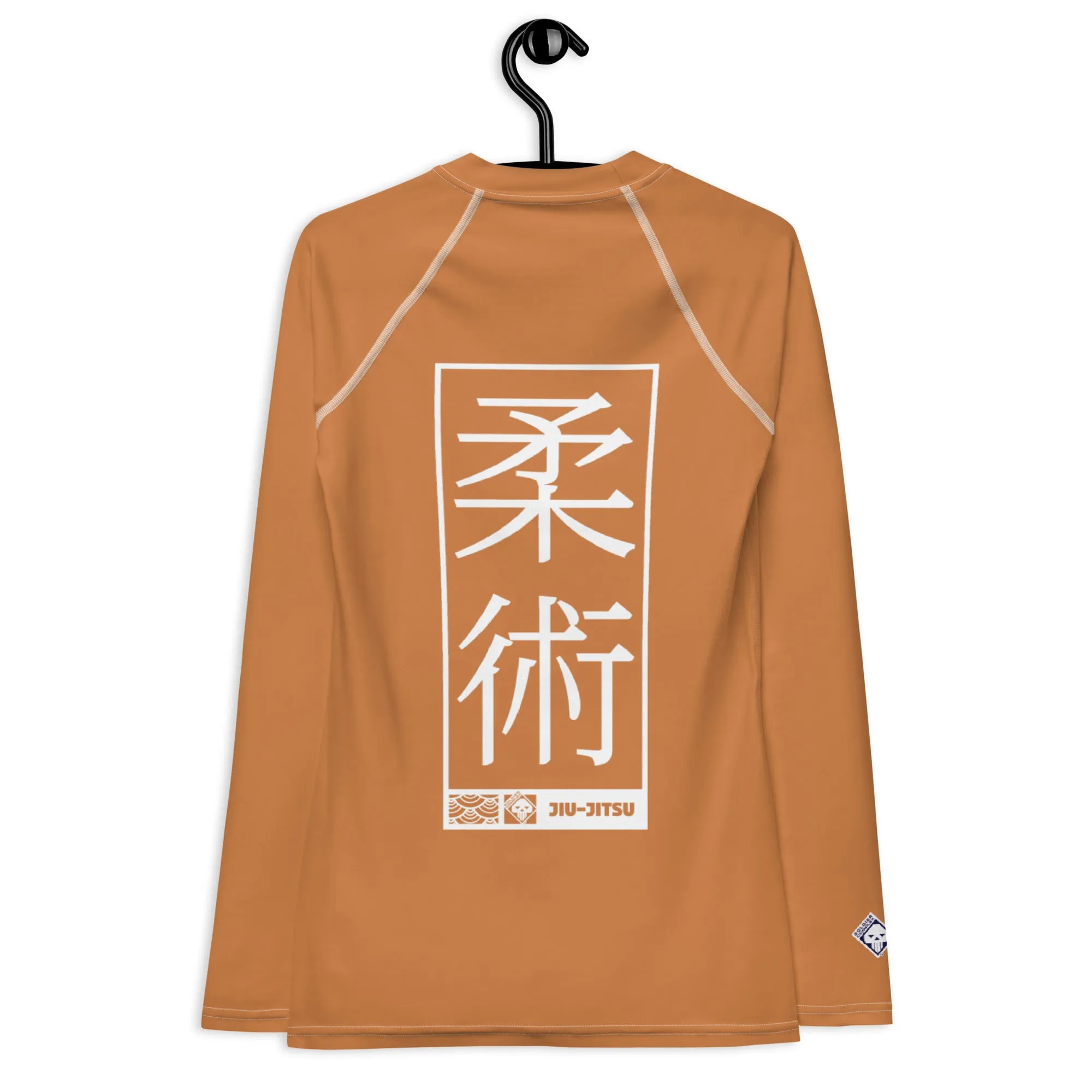 Womens Long Sleeve BJJ Rash Guard - Jiu-Jitsu 007 - Raw Sienna