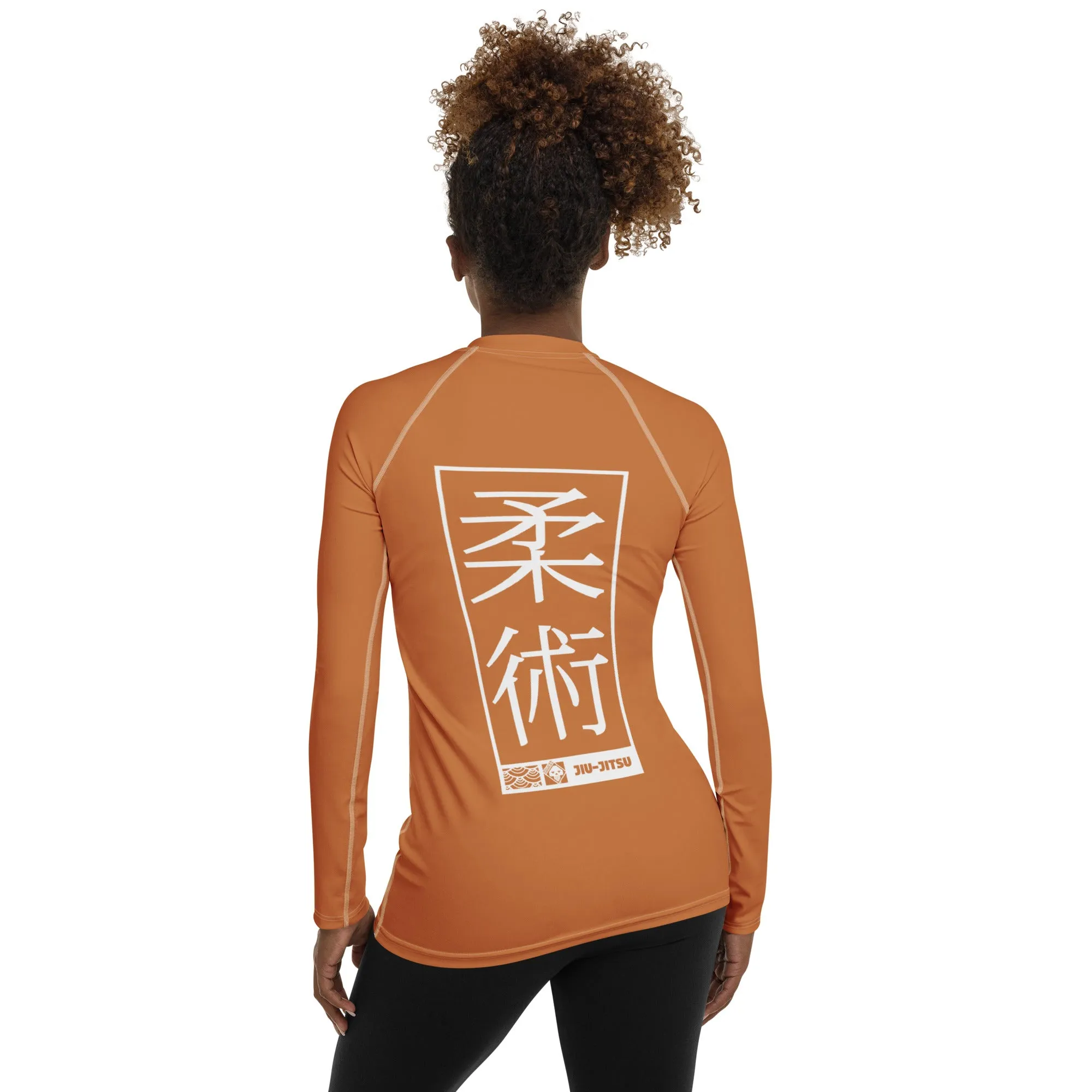 Womens Long Sleeve BJJ Rash Guard - Jiu-Jitsu 007 - Raw Sienna
