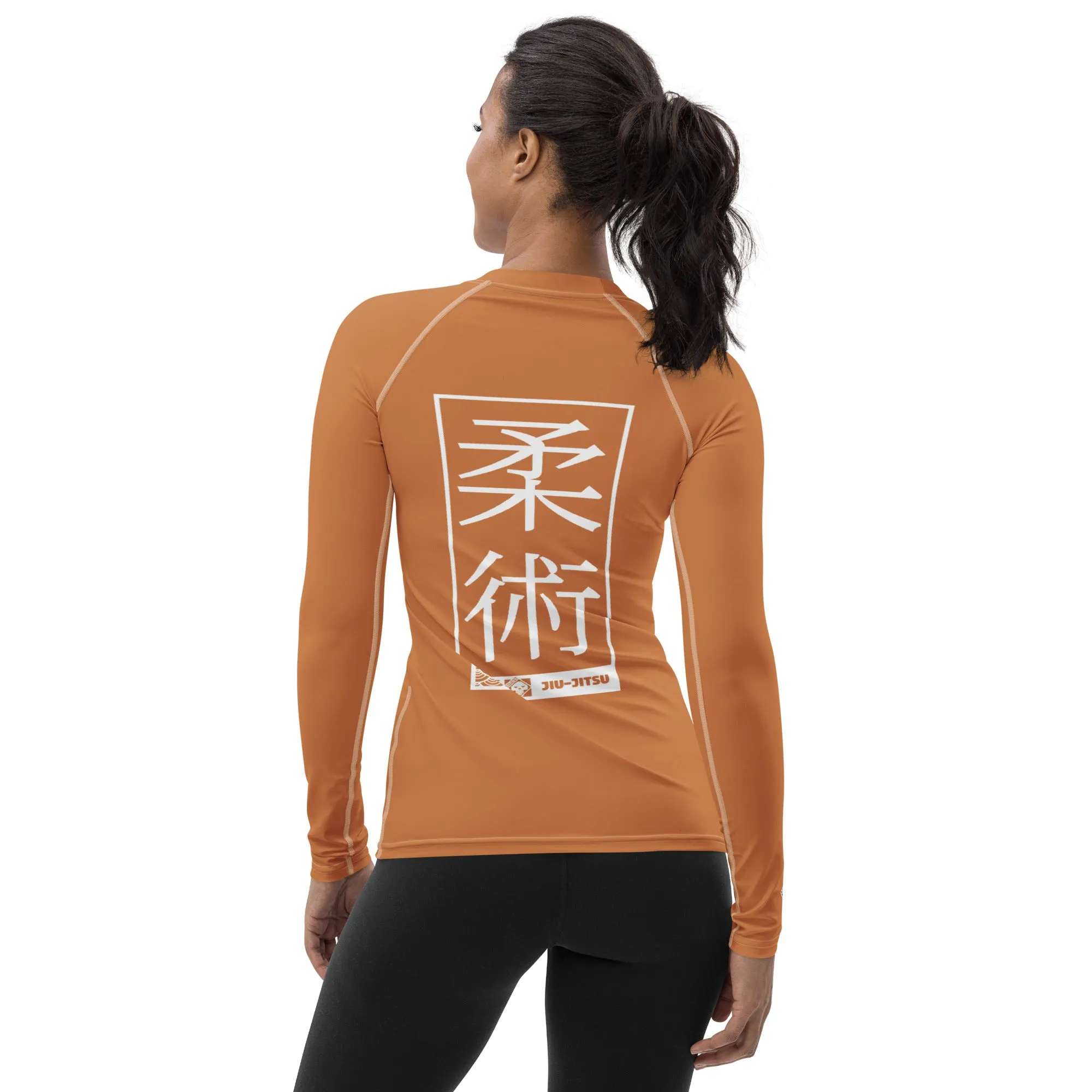 Womens Long Sleeve BJJ Rash Guard - Jiu-Jitsu 007 - Raw Sienna