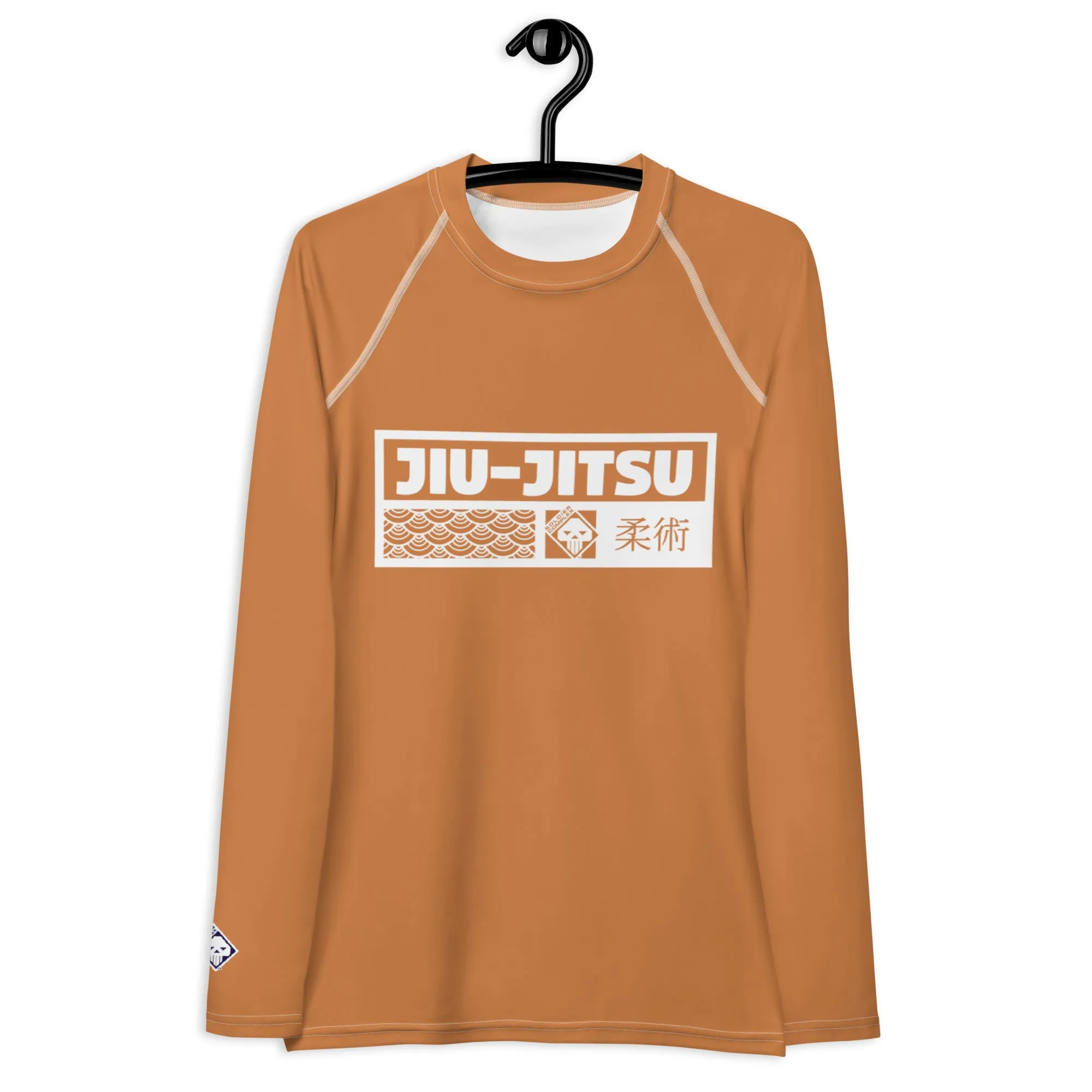 Womens Long Sleeve BJJ Rash Guard - Jiu-Jitsu 007 - Raw Sienna