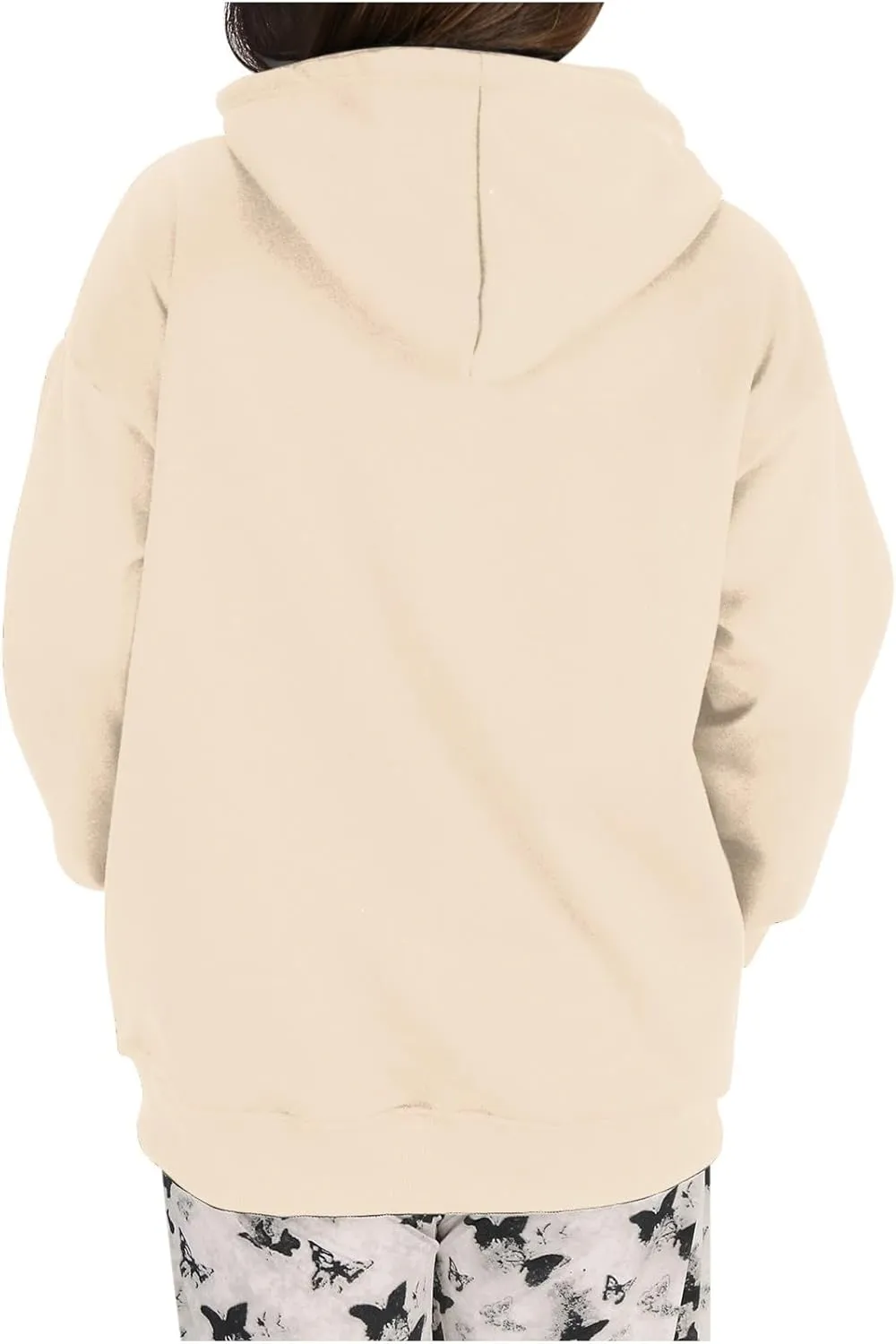 Women's Oversized Hoodies 2024 Solid Color Casual Long Sleeve Sweatshirt Trendy Pullover Tops with Pocket Fall Winter