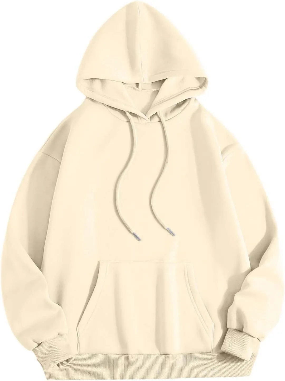 Womens Oversized Hoodies Fleece Hooded Sweatshirts Solid Basic Loose Letter Pullover Tops Drawstring 2024 Fall Outfit