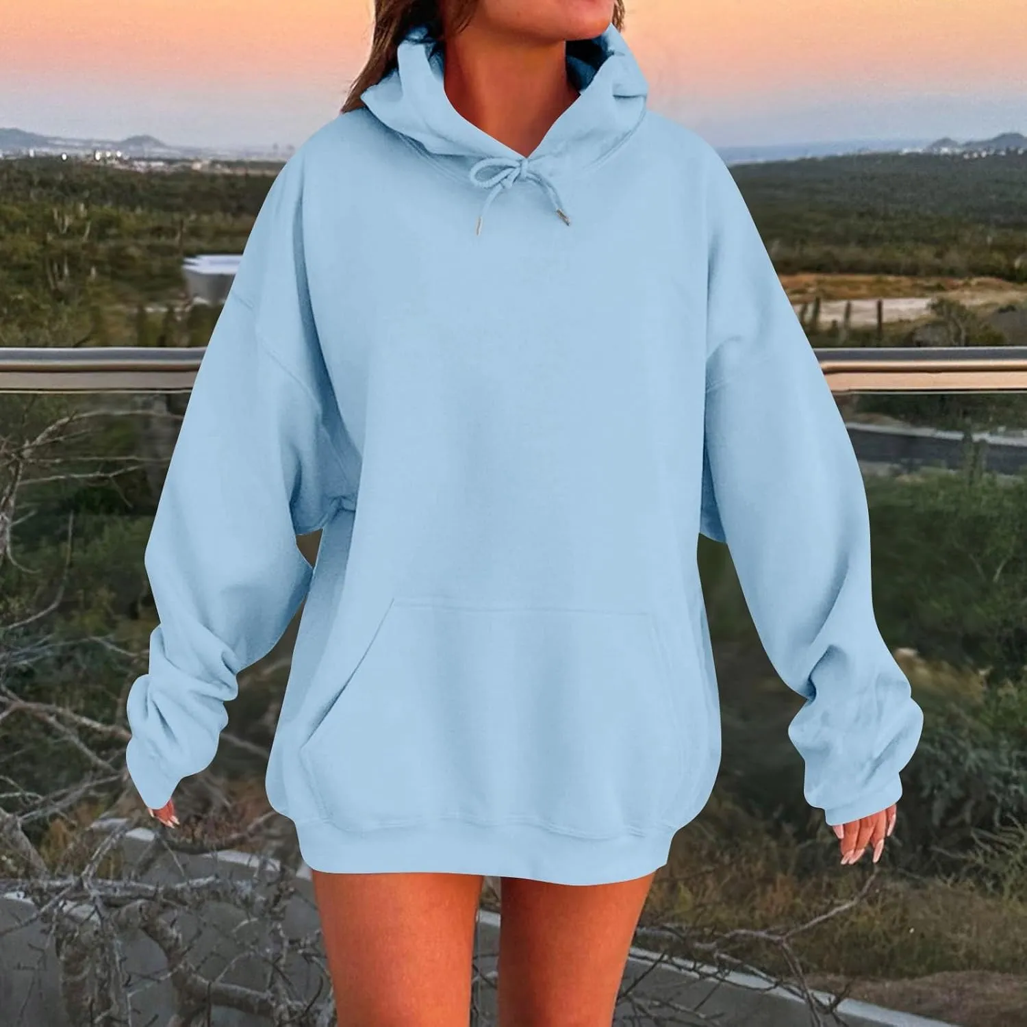 Womens Oversized Hoodies Fleece Sweatshirt Long Sleeve Sweaters Pullover Tops 2024 Fall Fashion Outfits Preppy Clothes