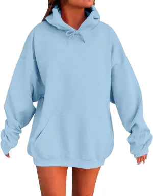 Womens Oversized Hoodies Fleece Sweatshirt Long Sleeve Sweaters Pullover Tops 2024 Fall Fashion Outfits Preppy Clothes