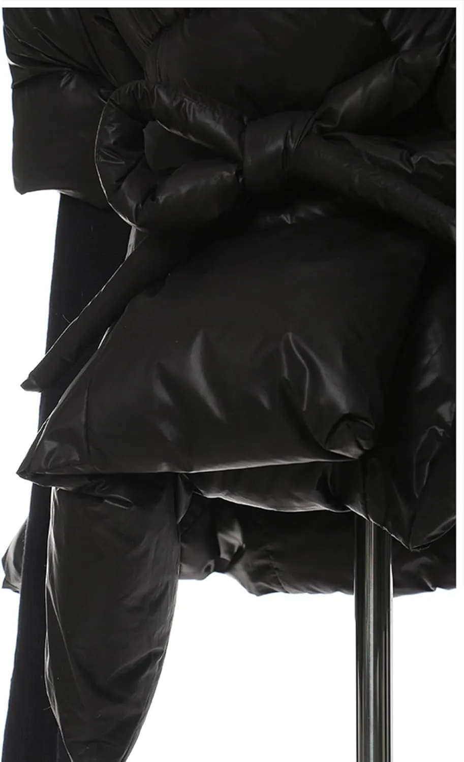 Women's Quilted Cotton Padded Coat Camo Patchwork Knit Cuffs Lace-Up Waist Winter Warm Lightweight Jackets