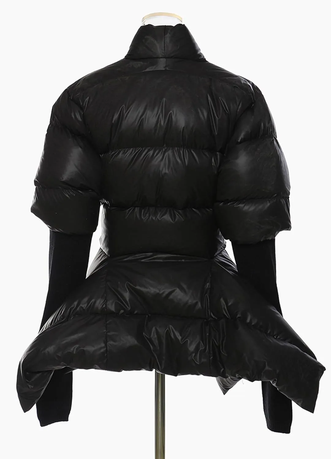 Women's Quilted Cotton Padded Coat Camo Patchwork Knit Cuffs Lace-Up Waist Winter Warm Lightweight Jackets