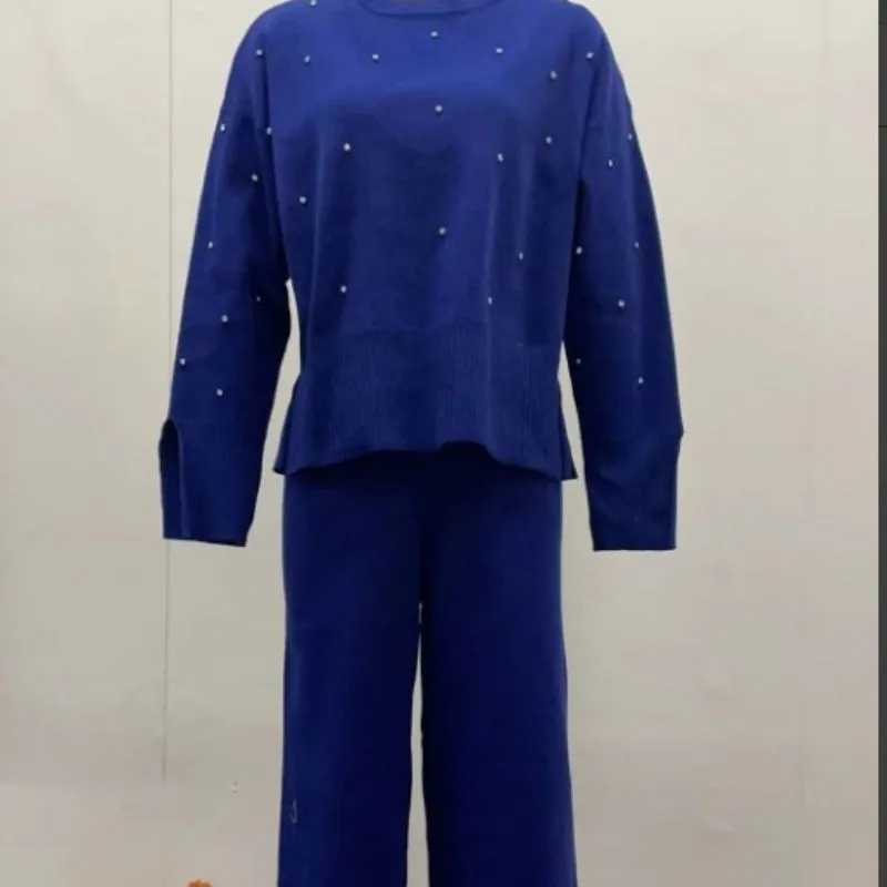 Women's Round Neck Loose Knit Set
