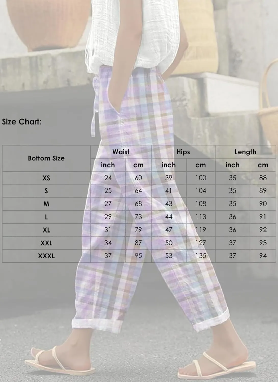 Womens Stylish Loose Fit Colorful Plaid Pants Wide-Leg Style with Pockets 2025 Fashion Outfits