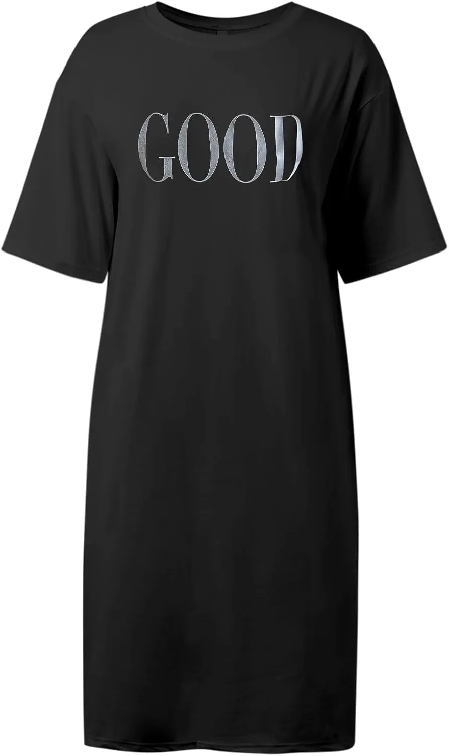 Women's Summer Loose Casual Mama Print Short Sleeve T Shirt Long Dress Casual Dresses Midi Length