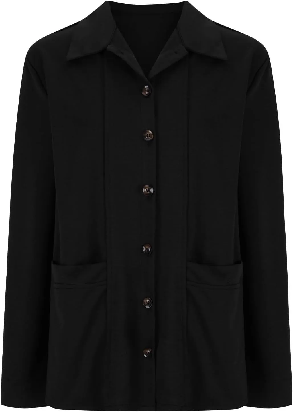 Womens Sweatshirt Blazer Jacket Business Casual Office Jackets Cardigan Lightweight Button Down Shacket with Pockets