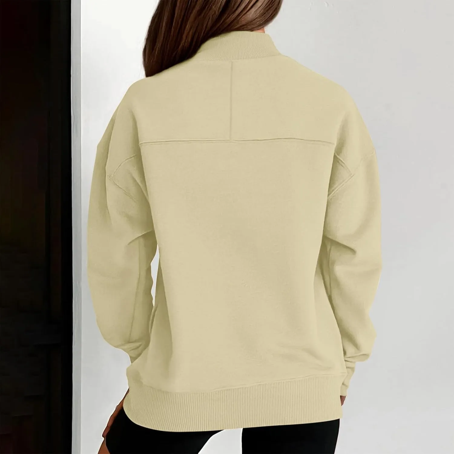 Womens Tops Casual Long Sleeve Sweatshirt Turtleneck Lightweight Coats Daily Fashion Fall Pullover Top with Pockets