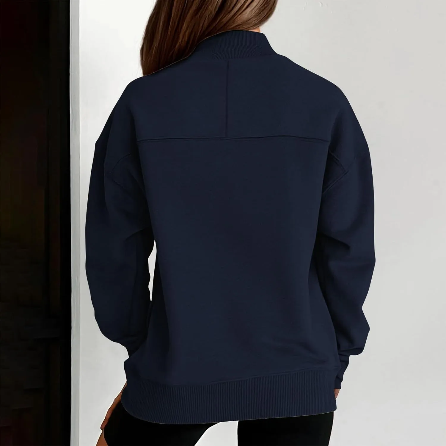 Womens Tops Casual Long Sleeve Sweatshirt Turtleneck Lightweight Coats Daily Fashion Fall Pullover Top with Pockets