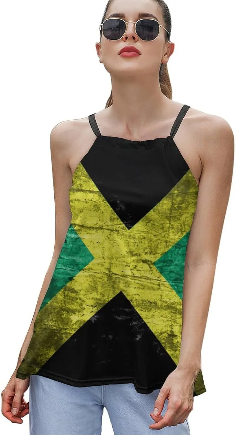 Workout Tops for Women British Flag Racerback Basic Tank Summer Lace-up Unique Camisole Round Neck