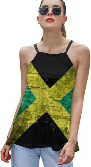 Workout Tops for Women British Flag Racerback Basic Tank Summer Lace-up Unique Camisole Round Neck