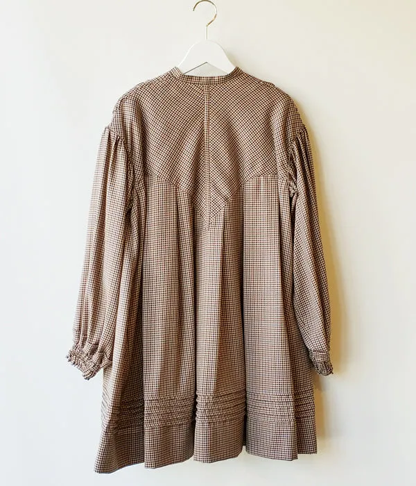 WRYHT/PLEATED NIGHT TOPS(MOCHA PLAID/size1)