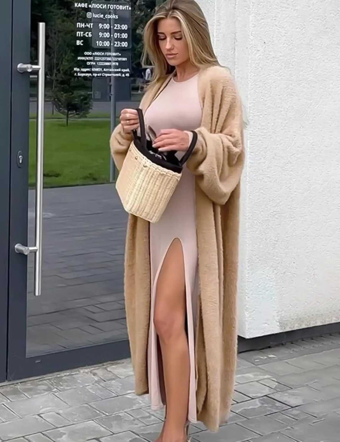 Wyeysyt Womens Fuzzy Long Cardigans Cozy Long Sleeve Open Front Duster Sweater with Belt