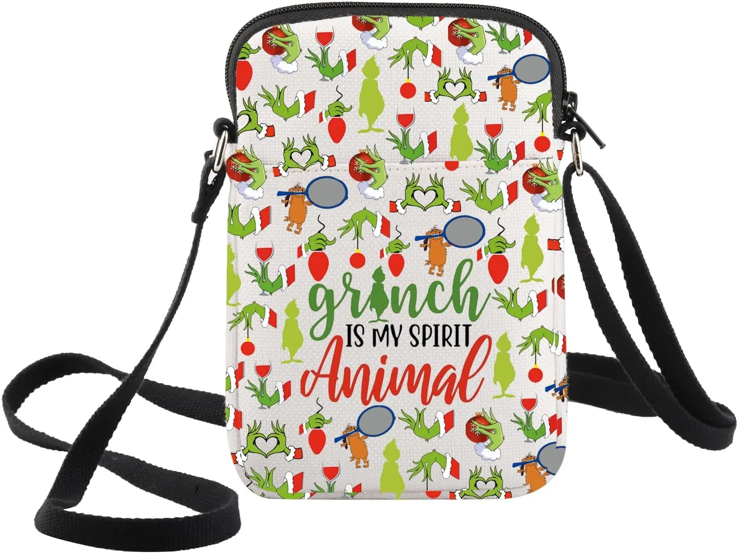 WZMPA Green Monster Crossbody Bag Doctor Cat Fans Gifts Monster Is My Spirit Animal Shoulder Bag For Monster Fans