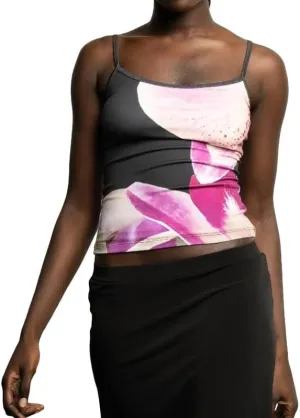 Y2K Womens Floral Print Camisole Sleeveless Low Cut Slim Fit Cami Sexy Spaghetti Strap Flower Pattern Tops