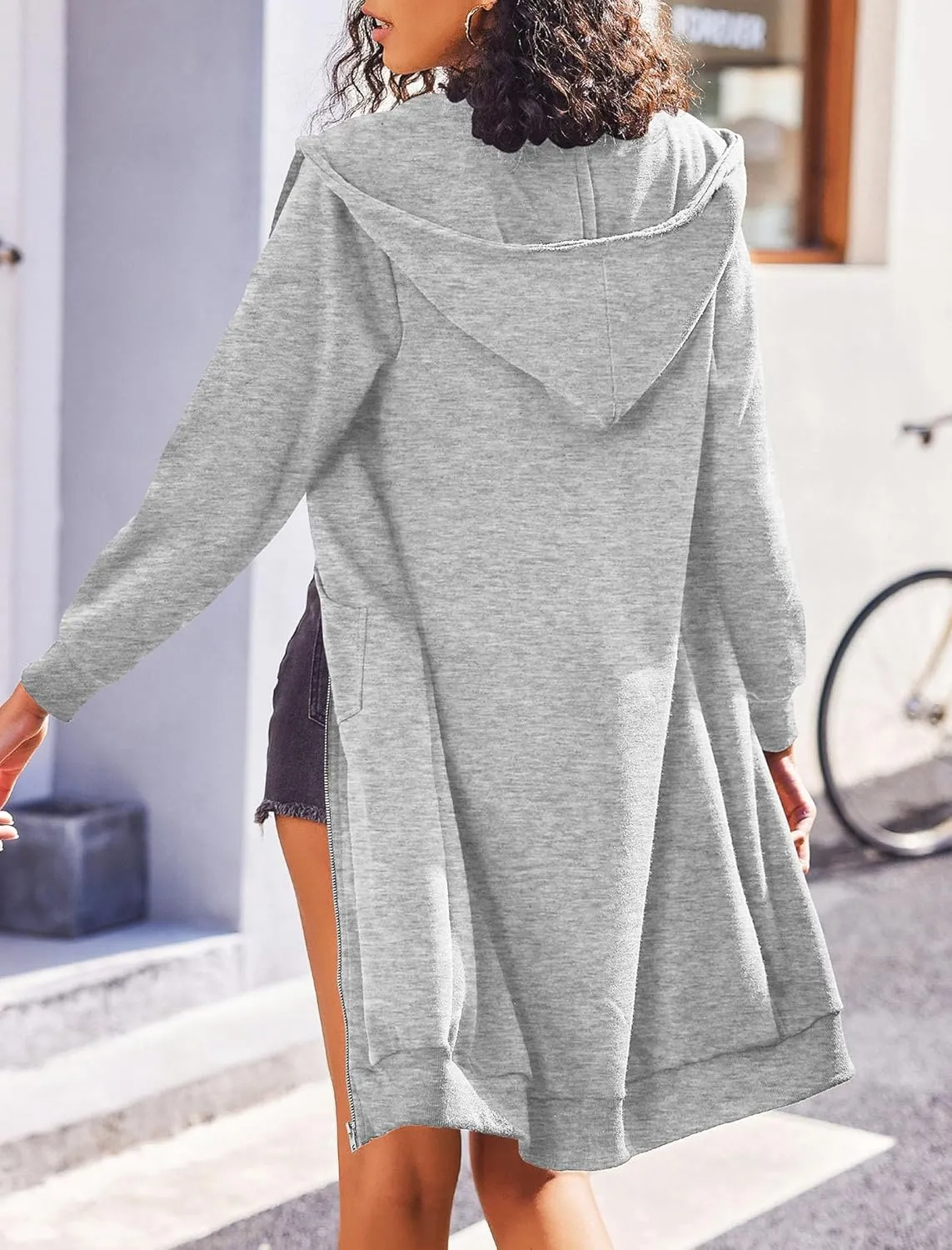 Zeagoo Women's Zip Up Hoodies Oversized Fleece Long Tunic Sweatshirts Casual Long Sleeve 2025 Fall Hoodie Jacket Coat